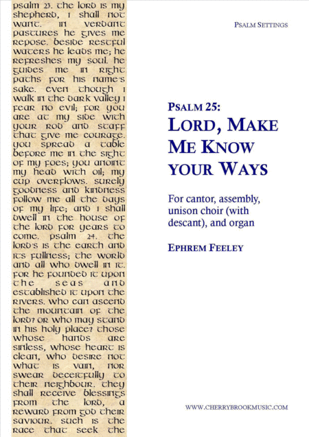 Free Sheet Music Psalm 25 Lord Make Me Know Your Ways