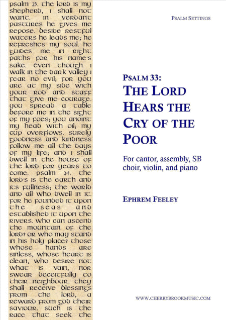 Psalm 33 The Lord Hears The Cry Of The Poor Sheet Music