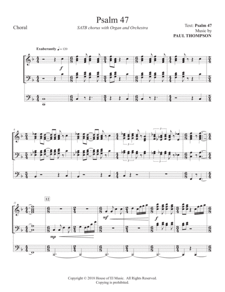 Psalm 47 O Clap Your Hands Sheet Music