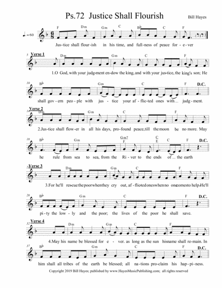 Psalm 72 Justice Shall Flourish Sheet Music