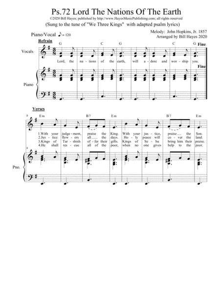 Psalm 72 Lord The Nations Of The Earth Piano Vocal Sheet Music