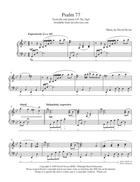 Free Sheet Music Psalm 77