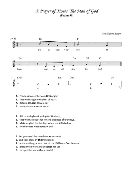 Psalm 90 Sheet Music