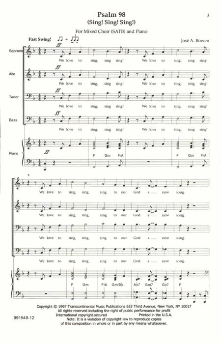 Psalm 98 Sing Sing Sing Sheet Music
