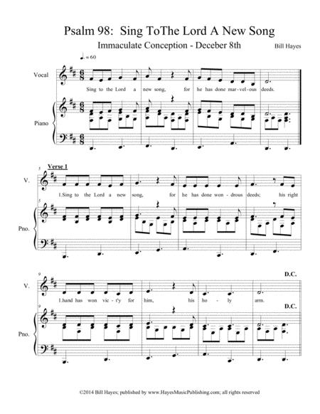 Psalm 98 Sing To The Lord A New Song Piano Vocal Sheet Music