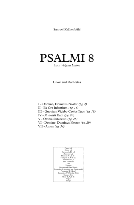 Free Sheet Music Psalmi 8 For Choir And Orchestra