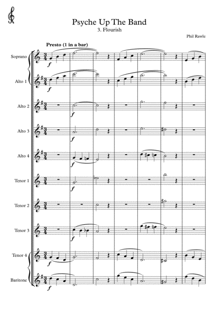 Free Sheet Music Psyche Up The Band Flourish Saxophone Choir