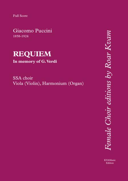 Free Sheet Music Puccini Requiem Ssa Choir Viola Or Violin Harmonium Or Organ