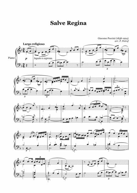 Puccini Salve Regina Piano Solo Sheet Music