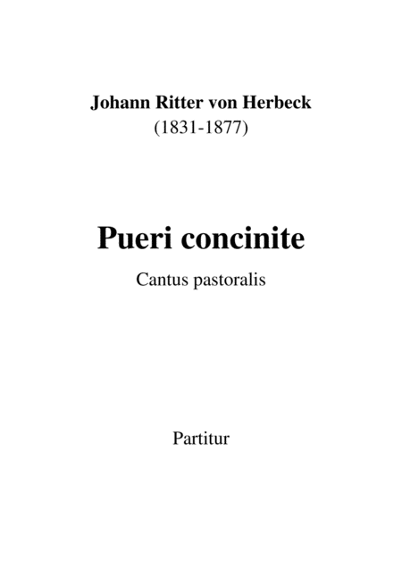 Free Sheet Music Pueri Concinite