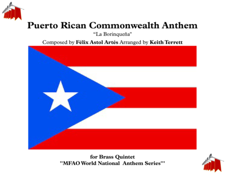 Free Sheet Music Puerto Rican Commonwealth Anthem For Brass Quintet