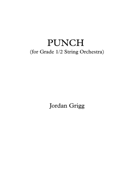 Punch For Grade String Orchestra Sheet Music