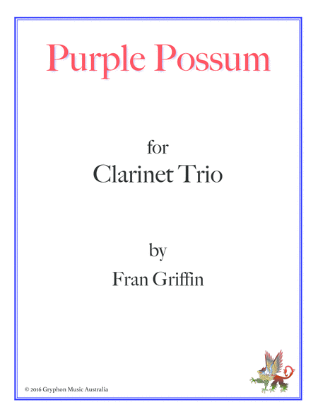 Free Sheet Music Purple Possum For Clarinet Trio