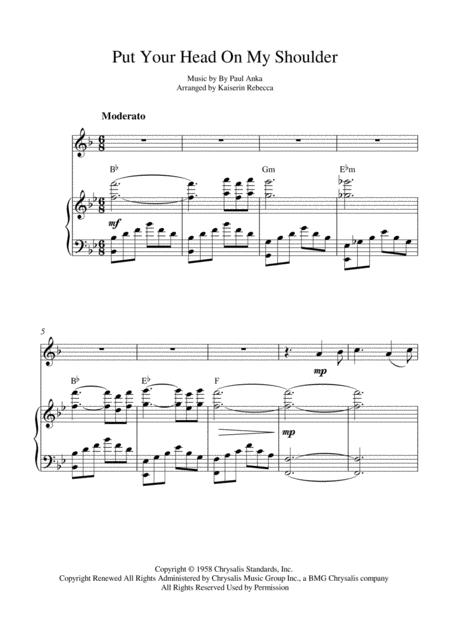 Free Sheet Music Put Your Head On My Shoulder English Horn Solo And Piano Accompaniment