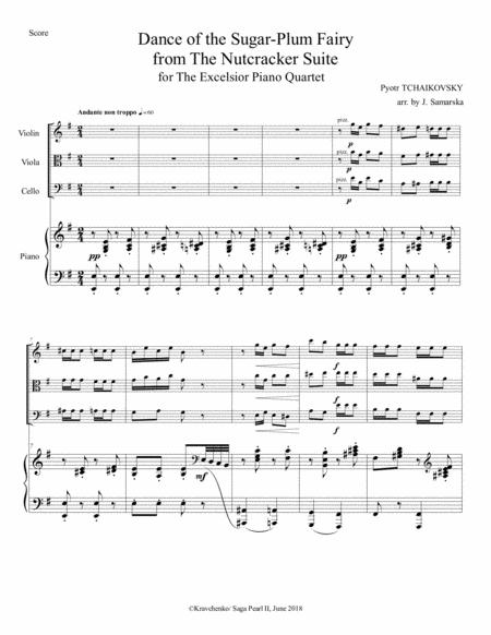 Pyotr Tchaikovsky Dance Of The Sugar Plum Fairy Nutcracker Ballet Arr For Piano Quartet Score And Parts Sheet Music