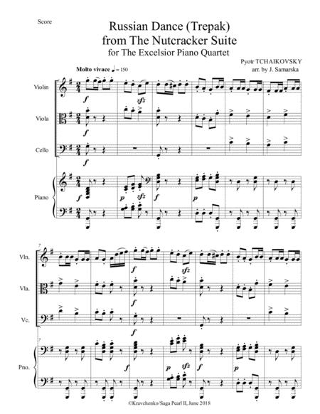 Pyotr Tchaikovsky Russian Dance Trepak Nutcracker Ballet Arr For Piano Quartet Score And Parts Sheet Music