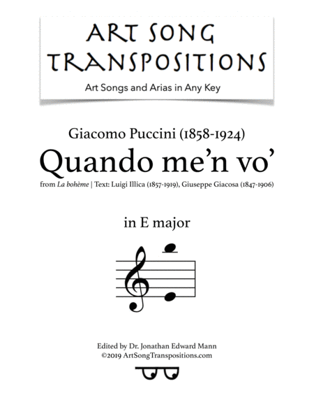 Free Sheet Music Quando Me N Vo E Major