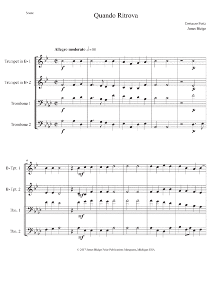 Free Sheet Music Quando Ritrova