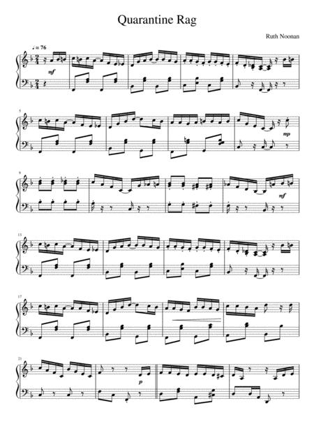 Free Sheet Music Quarantine Rag