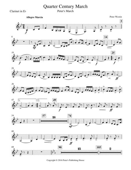 Quarter Century March Clarinet In Eb Sheet Music