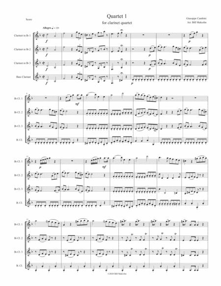 Free Sheet Music Quartet 1 For Clarinet Quartet