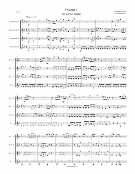 Quartet 1 For Clarinet Quartet Sheet Music