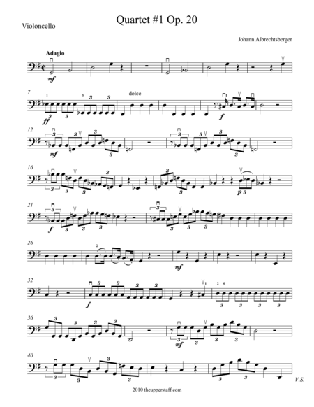 Free Sheet Music Quartet 1 Op 20