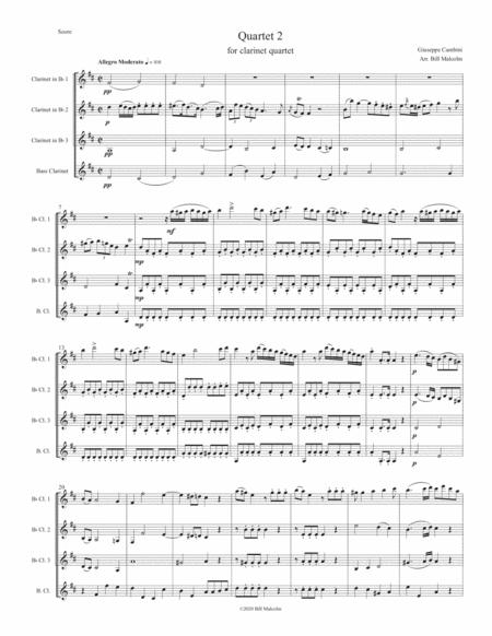 Quartet 2 For Clarinet Quartet Sheet Music