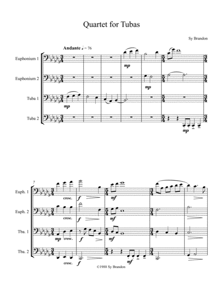 Quartet For Tubas Sheet Music