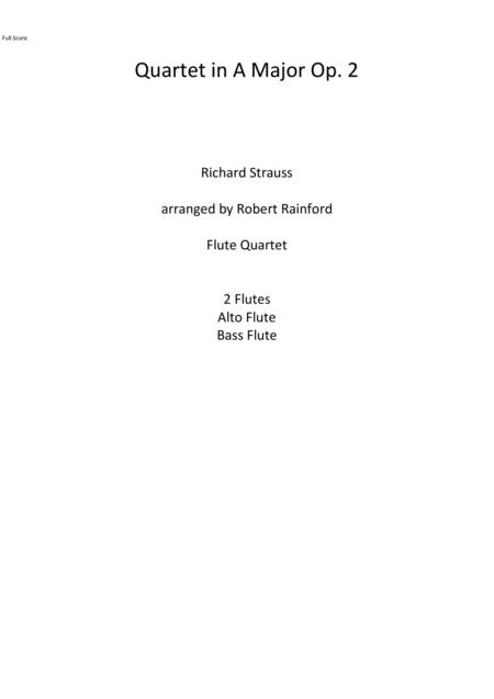 Free Sheet Music Quartet In A Major