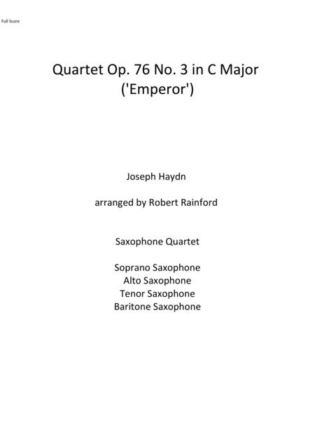 Quartet Opus76 No 3 Emperor Quartet Sheet Music