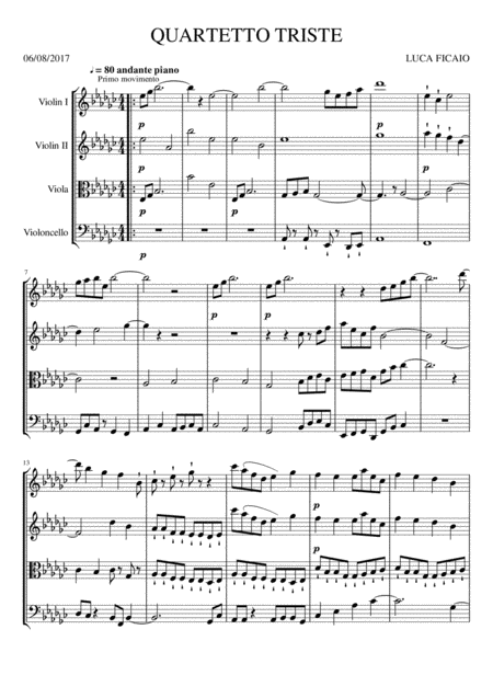 Quartetto Triste Sheet Music