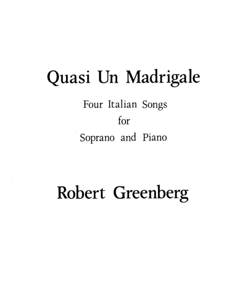 Free Sheet Music Quasi Un Madrigale For Soprano And Piano