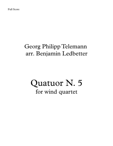 Free Sheet Music Quatuor N 5