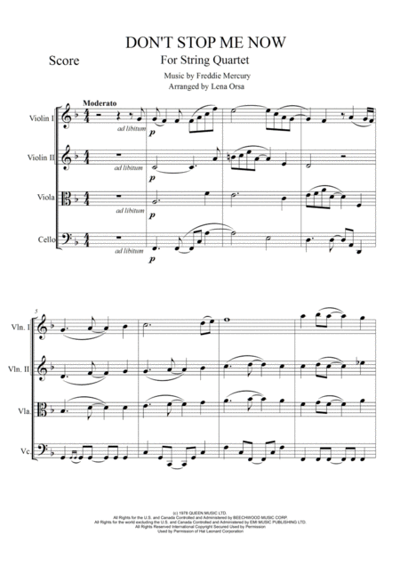 Free Sheet Music Queen Dont Stop Me Now