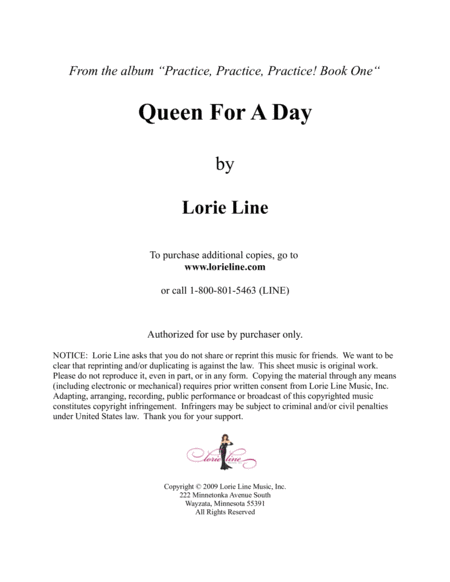 Queen For A Day Easy Sheet Music