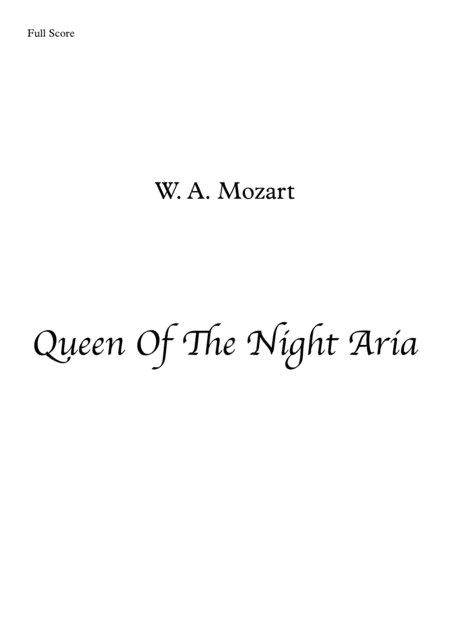 Free Sheet Music Queen Of The Night Aria Brass Quintet