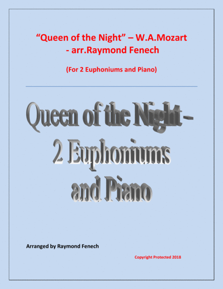 Queen Of The Night From The Magic Flute 2 Euphoniums And Piano Sheet Music