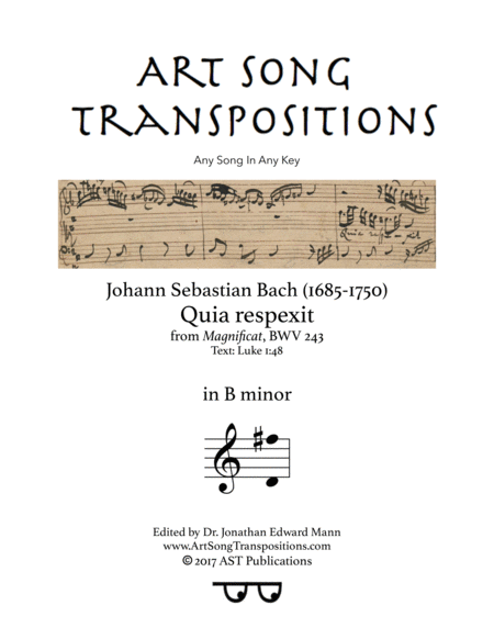 Quia Respexit Bwv 243 B Minor Sheet Music