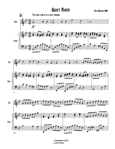 Free Sheet Music Quiet River For Oboe And Piano