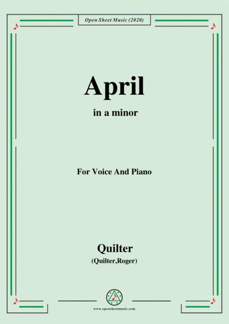 Free Sheet Music Quilter April In A Minor For Voice And Piano