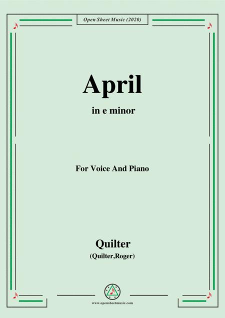 Free Sheet Music Quilter April In E Minor For Voice And Piano