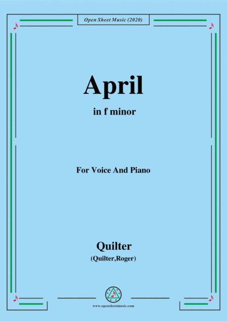 Free Sheet Music Quilter April In F Minor For Voice And Piano