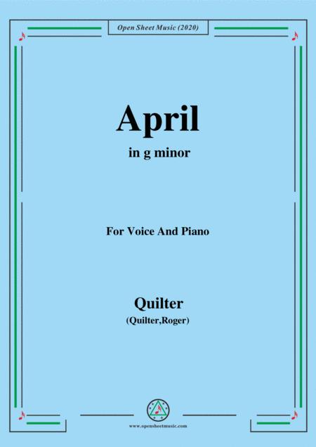 Quilter April In G Minor For Voice And Piano Sheet Music