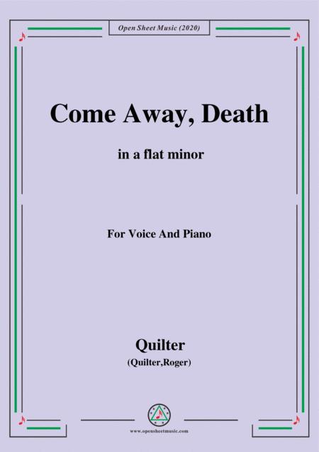 Quilter Come Away Death In A Flat Minor For Voice And Piano Sheet Music