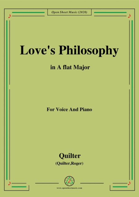 Quilter Love Philosophy In A Flat Major For Voice And Piano Sheet Music