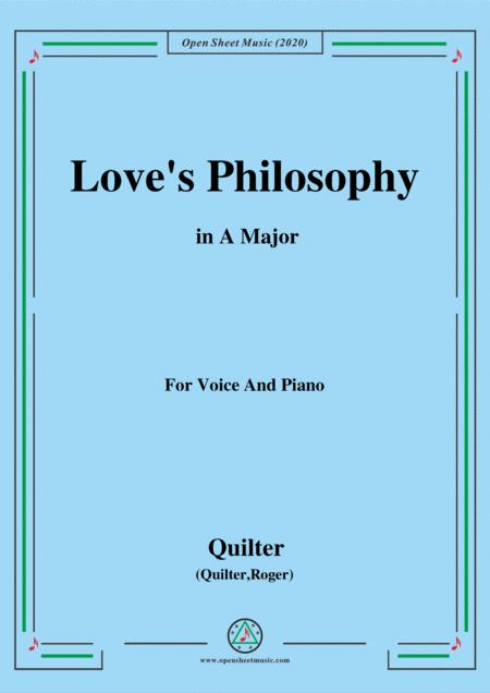 Free Sheet Music Quilter Love Philosophy In A Major For Voice And Piano