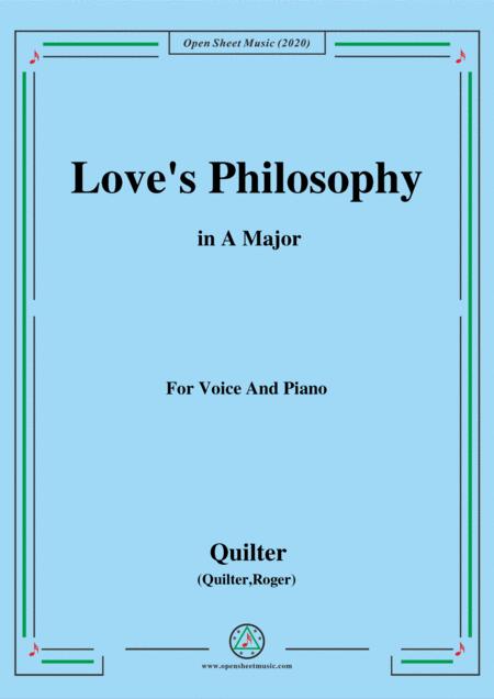 Quilter Love Philosophy In A Major For Voice And Piano Sheet Music