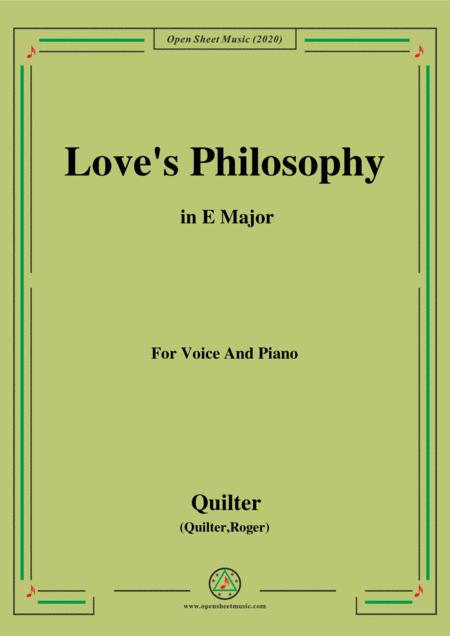 Free Sheet Music Quilter Love Philosophy In E Major For Voice And Piano