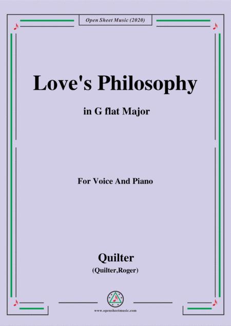 Quilter Love Philosophy In G Flat Major For Voice And Piano Sheet Music